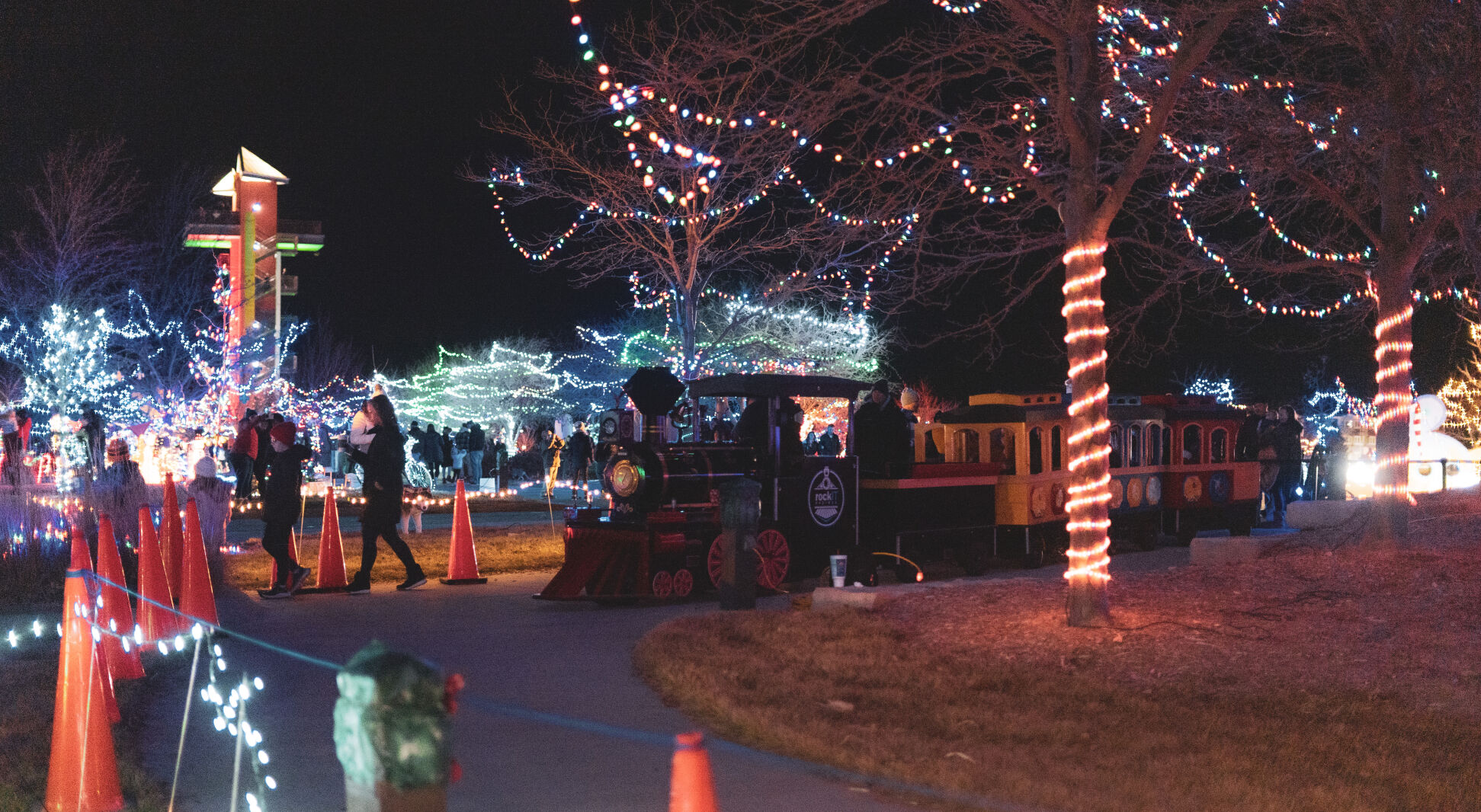 Train at the Holiday Light Festival